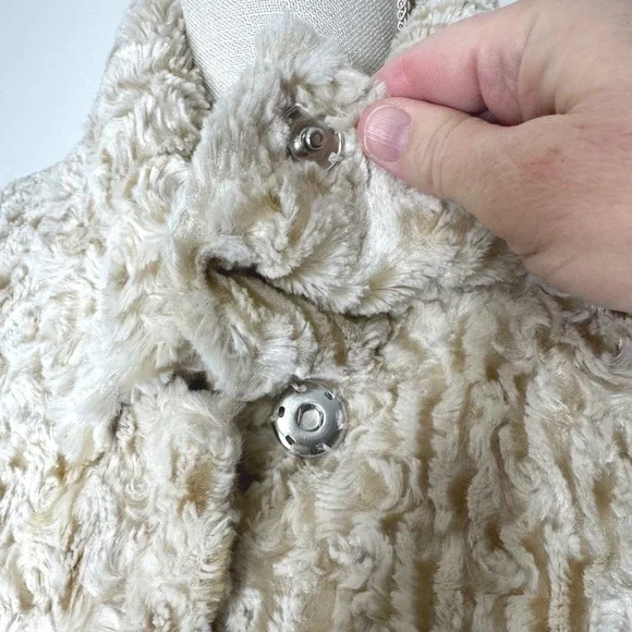 Vintage Sarah-Jane Blonde Faux Fur Snap Front Swing Jacket Size 12 - Picture 4 of 14